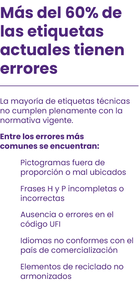 M s del 60% de las etiquetas actuales tienen errores La mayor a de etiquetas t cnicas no cumplen plenamente con la no...